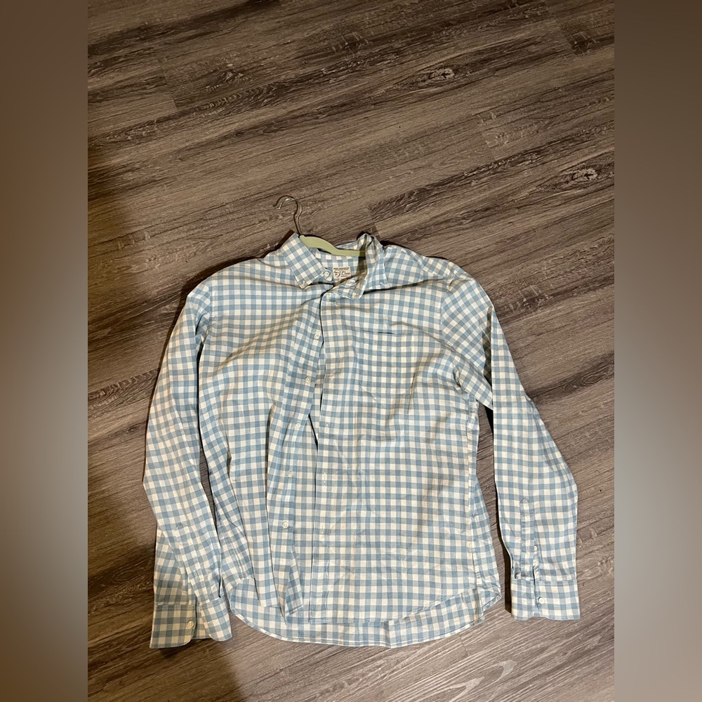 J. Crew Blue and White Casual Button Down Shirt